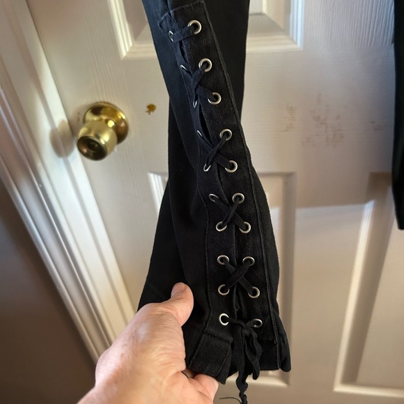 Old Navy Women’s Black Pants with lace up on side of legs - Picture 3 of 7